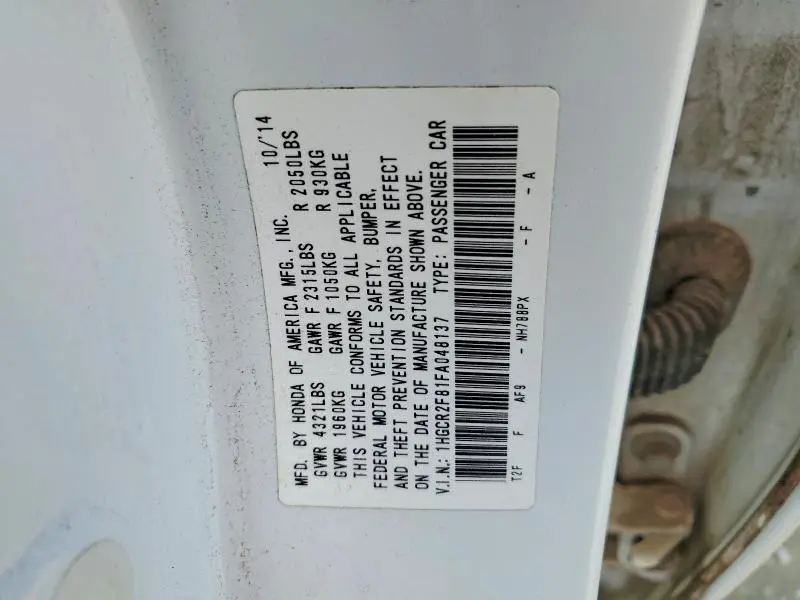 2015 HONDA ACCORD EXL  