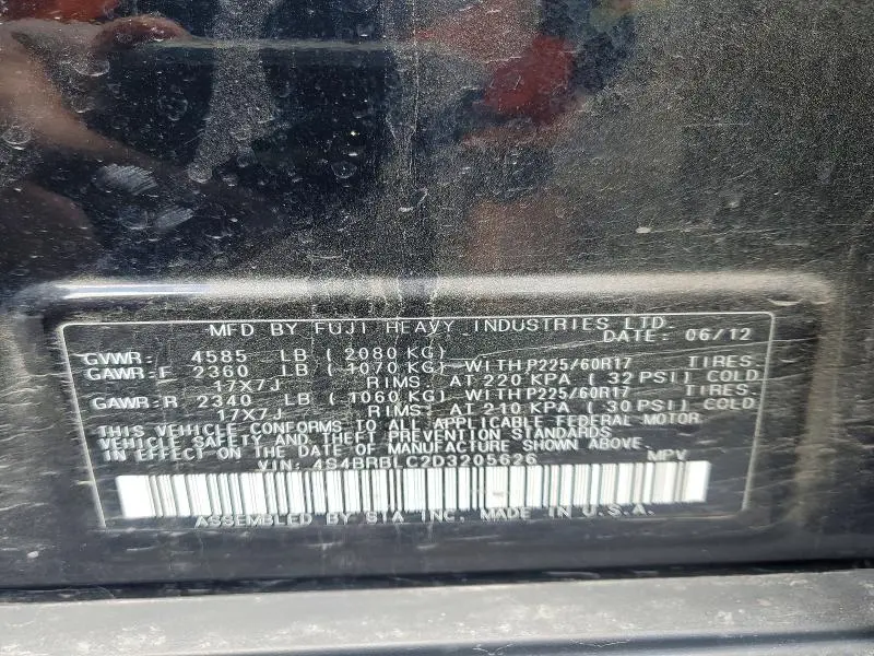 2013 SUBARU OUTBACK 2.5I LIMITED  