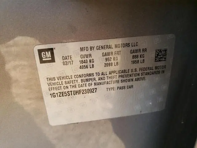 2017 CHEVROLET MALIBU LT  