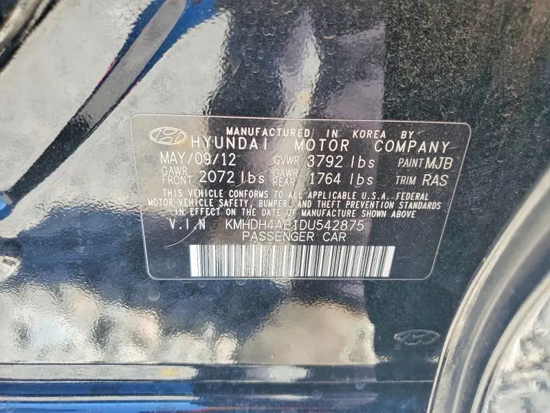 2013 HYUNDAI ELANTRA LIMITED  
