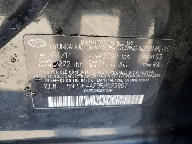 2011 HYUNDAI ELANTRA GLS  