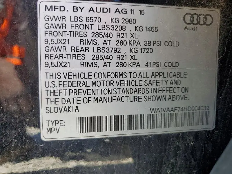 2017 AUDI Q7 PRESTIGE  