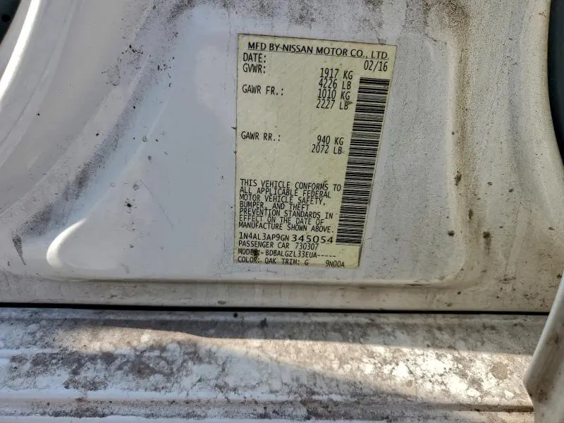 2016 NISSAN ALTIMA 2.5  