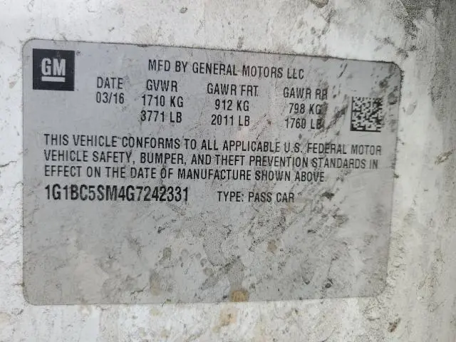 2016 CHEVROLET CRUZE LS  