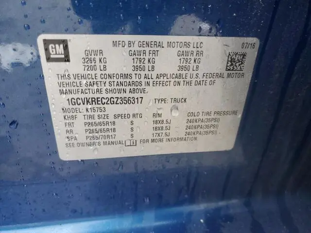 2016 CHEVROLET SILVERADO K1500 LT  