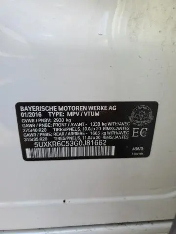 2016 BMW X5 XDRIVE50I  