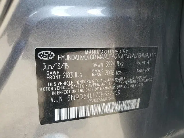 2018 HYUNDAI ELANTRA SEL  