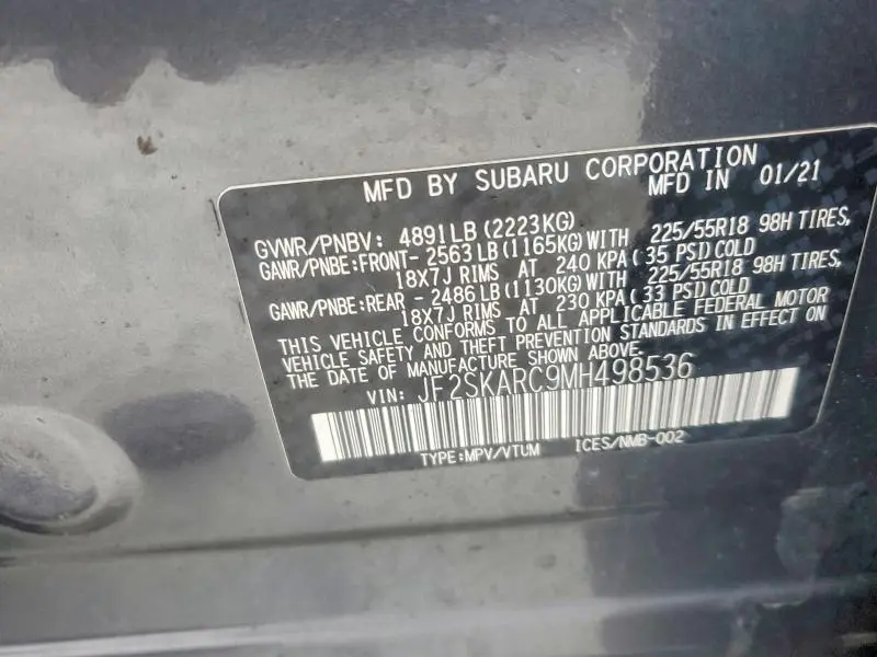 2021 SUBARU FORESTER SPORT  