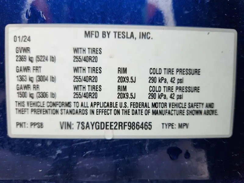2024 TESLA MODEL Y   