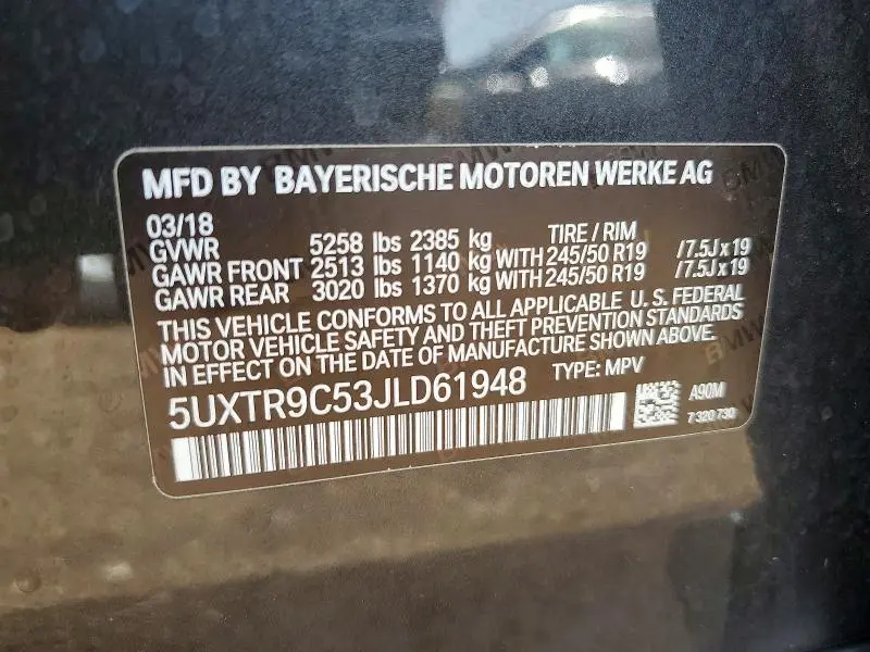 2018 BMW X3 XDRIVE30I  