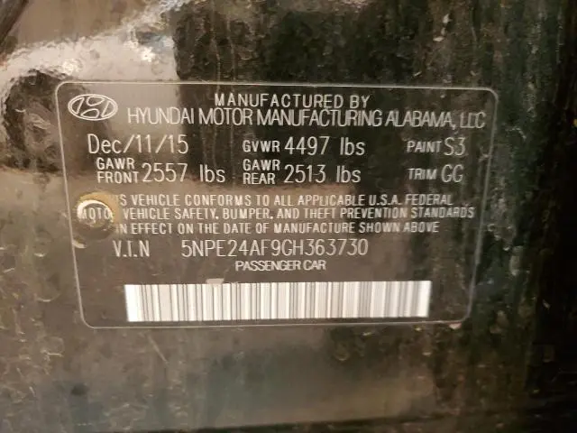 2016 HYUNDAI SONATA SE  