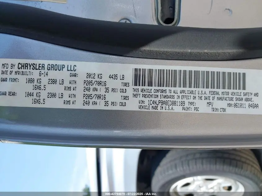 2014 JEEP PATRIOT SPORT