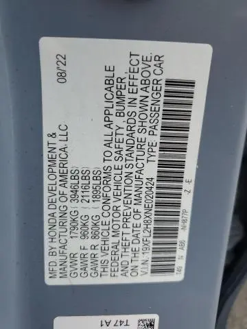 2022 HONDA CIVIC SPORT  