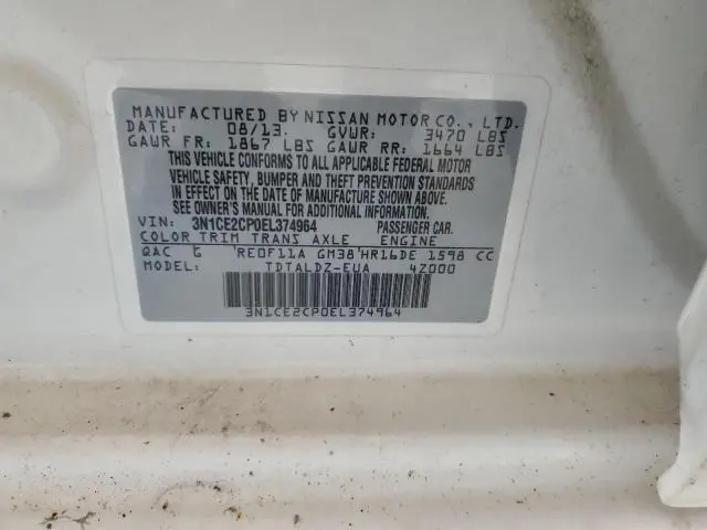 2014 NISSAN VERSA NOTE S  