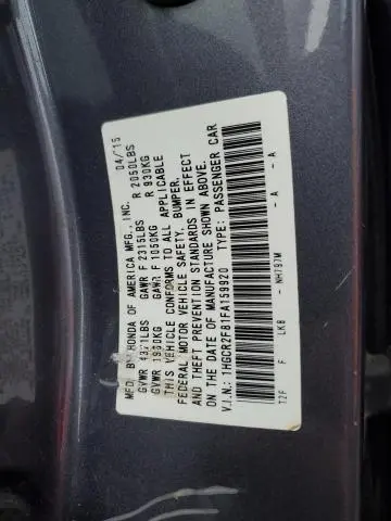 2015 HONDA ACCORD EXL
