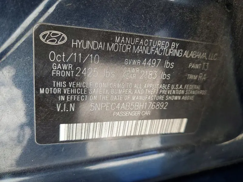 2011 HYUNDAI SONATA SE 2.0T  