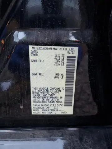 2013 NISSAN ALTIMA 2.5  