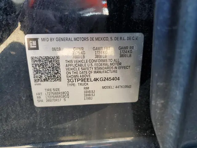 2019 GMC SIERRA K1500 AT4  