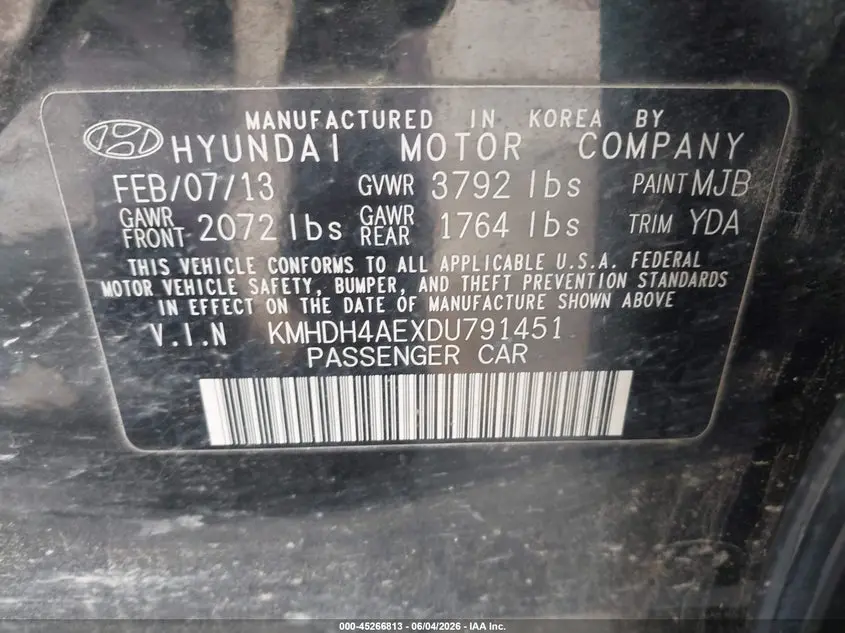 2013 HYUNDAI ELANTRA GLS