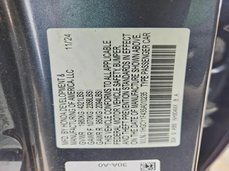 2025 HONDA ACCORD SE  
