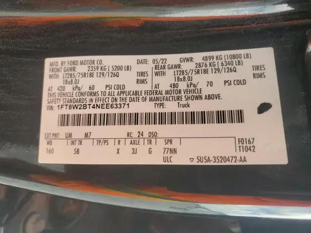 2022 FORD F250 SUPER DUTY  