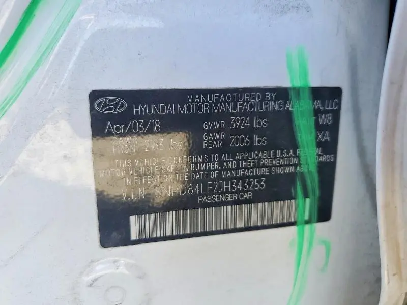 2018 HYUNDAI ELANTRA SEL  