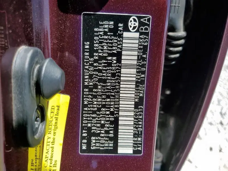 2017 TOYOTA COROLLA L  