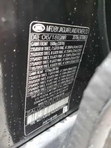 2018 LAND ROVER RANGE ROVER   