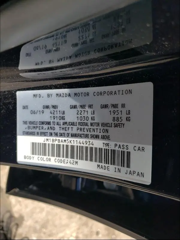 2019 MAZDA 3 SELECT