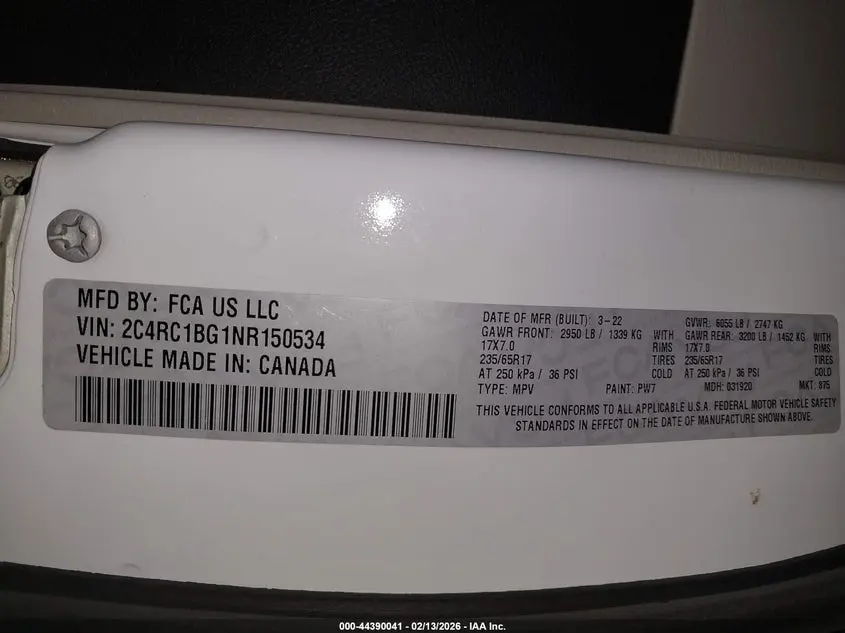 2022 CHRYSLER PACIFICA TOURING L