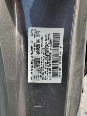 2013 HONDA ODYSSEY EXL  