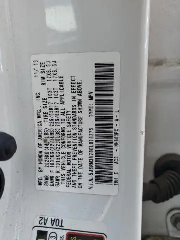 2014 HONDA CR-V EXL  
