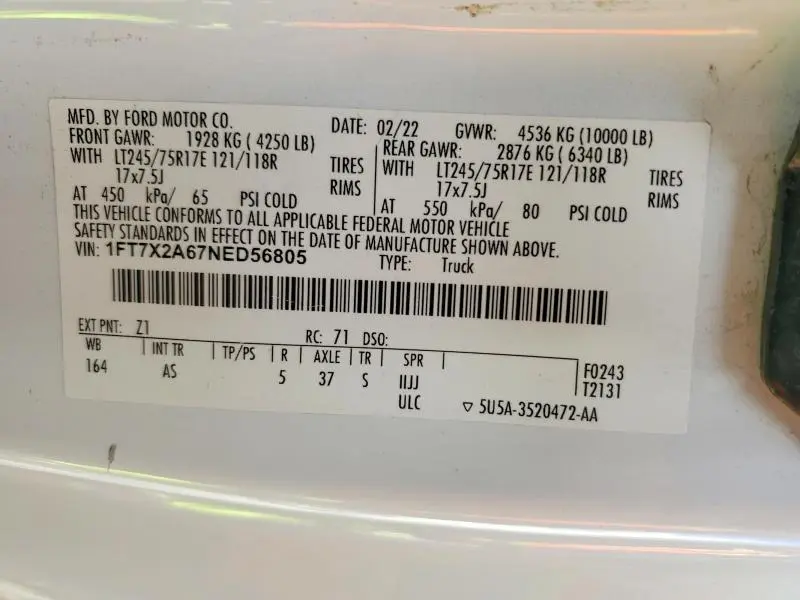 2022 FORD F250 SUPER DUTY  