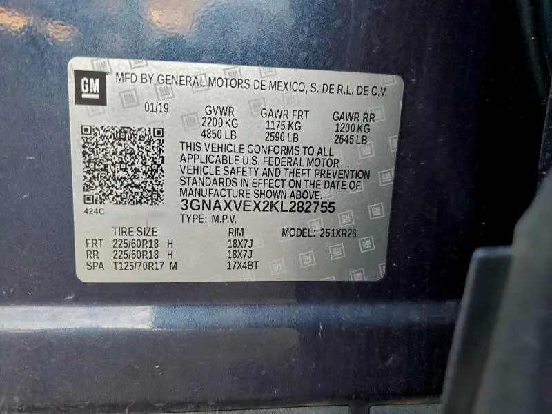 2019 CHEVROLET EQUINOX LT  