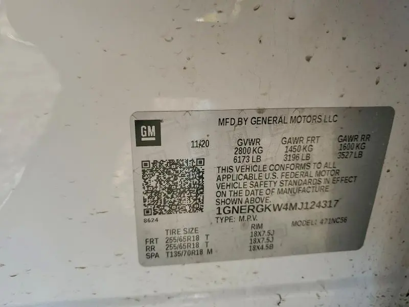 2021 CHEVROLET TRAVERSE LT  