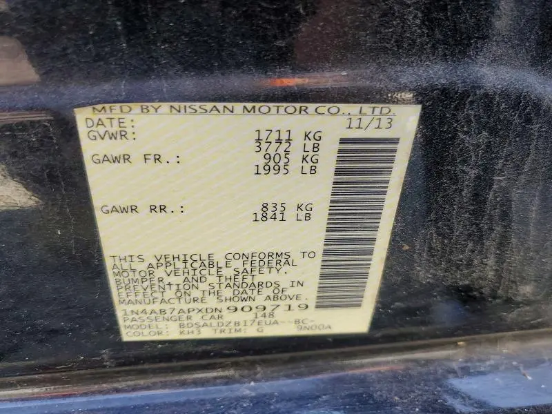2013 NISSAN SENTRA SV  