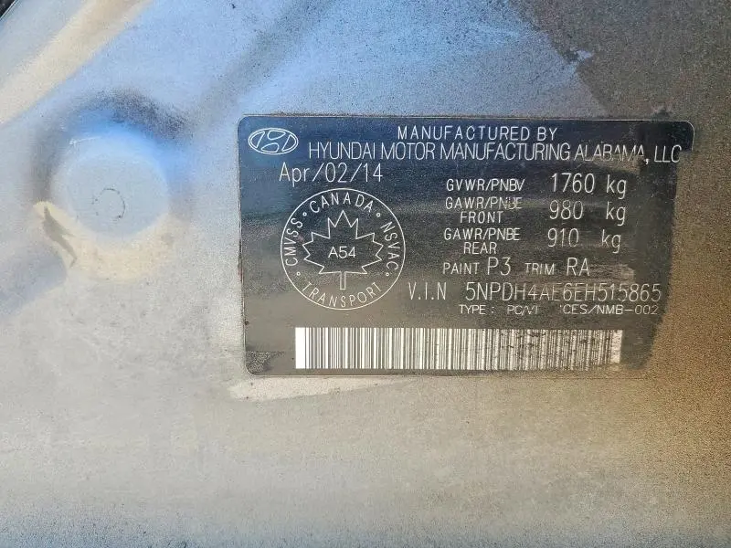 2014 HYUNDAI ELANTRA SE  