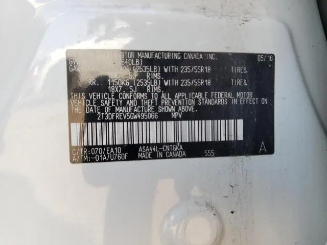 2016 TOYOTA RAV4 LIMITED  