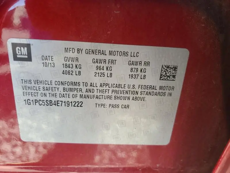 2014 CHEVROLET CRUZE LT  