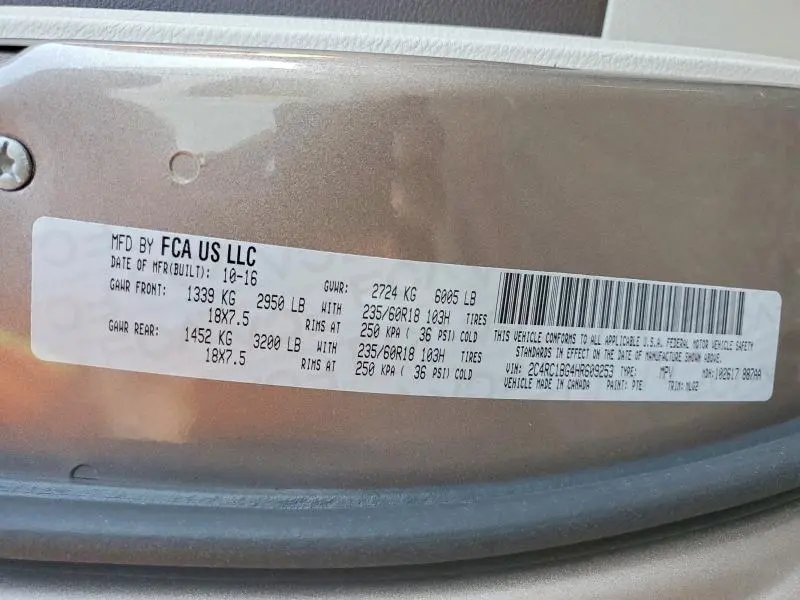 2017 CHRYSLER PACIFICA TOURING L  