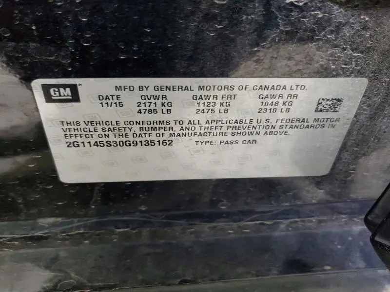 2016 CHEVROLET IMPALA LTZ  