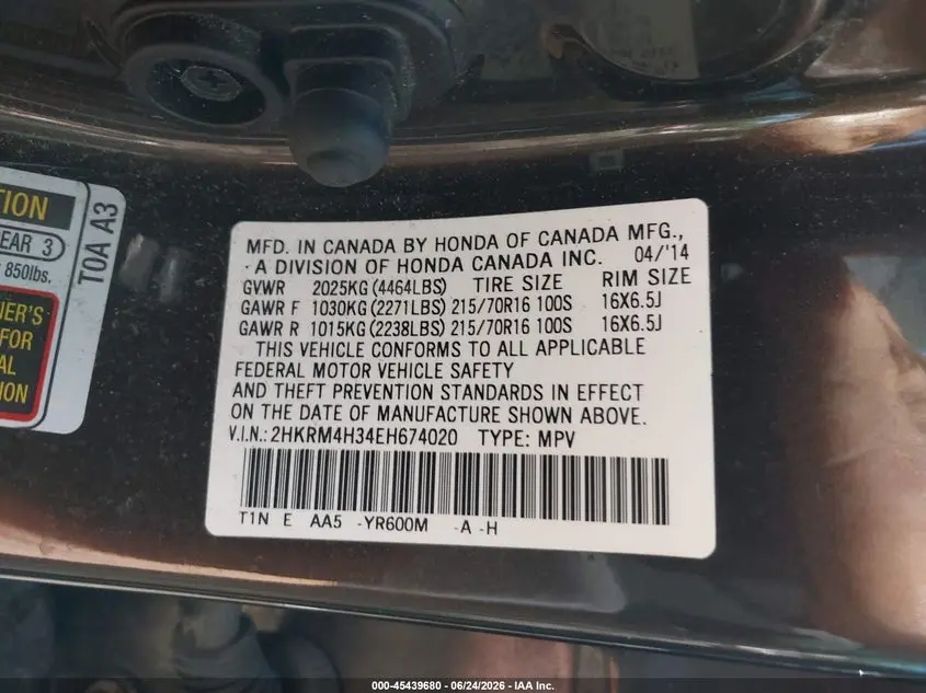 2014 HONDA CR-V LX