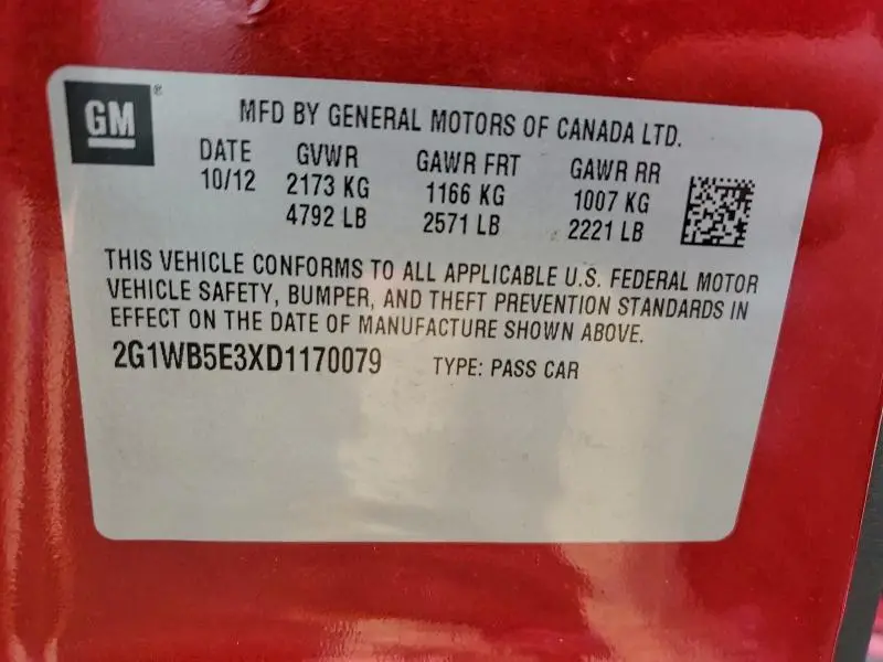 2013 CHEVROLET IMPALA LT  