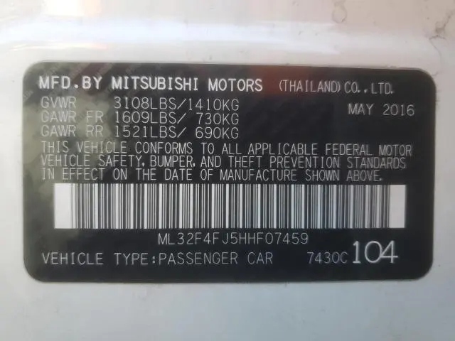 2017 MITSUBISHI MIRAGE G4 SE