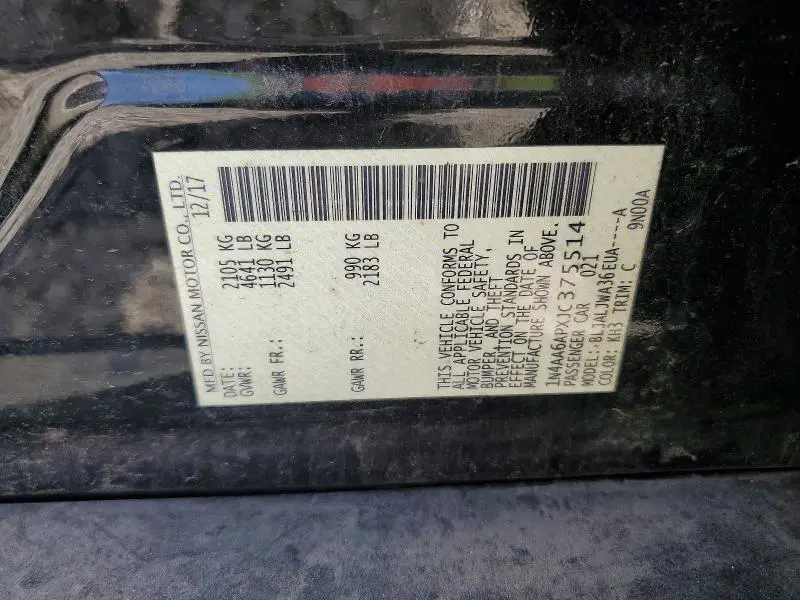 2018 NISSAN MAXIMA 3.5 SV  