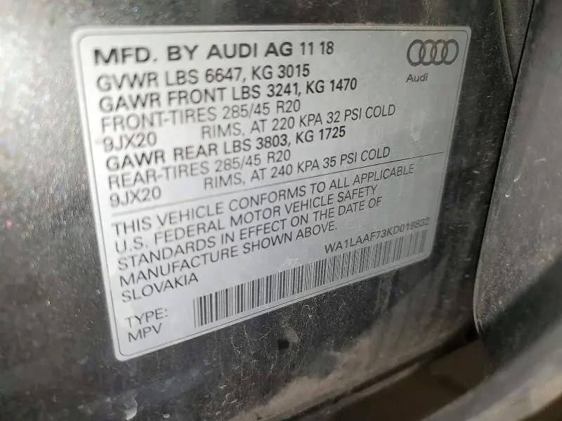 2019 AUDI Q7 PREMIUM PLUS  