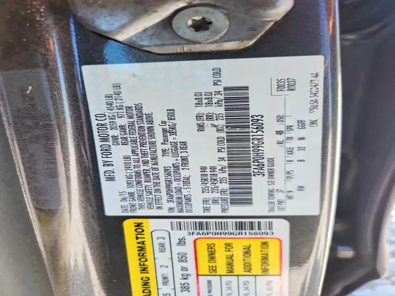 2016 FORD FUSION SE  