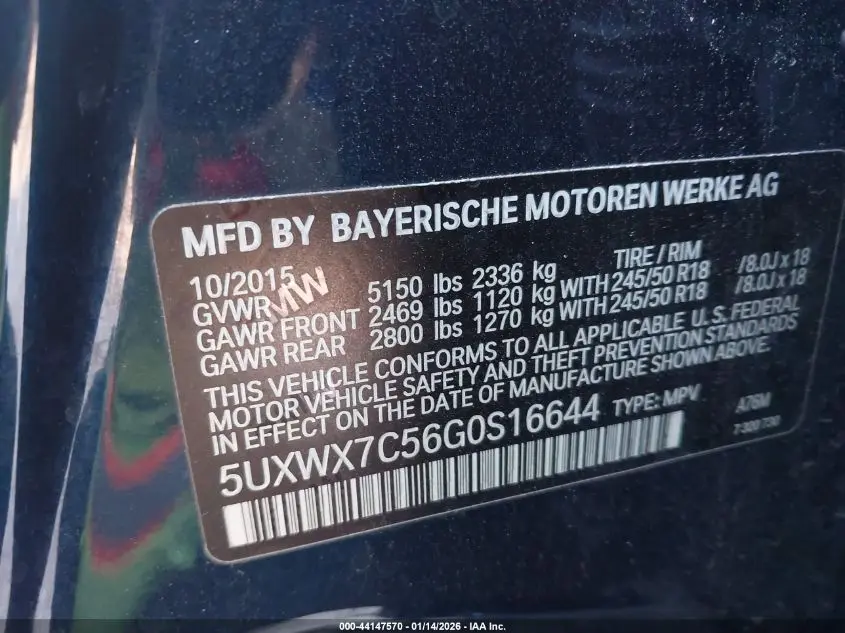 2016 BMW X3 XDRIVE35I