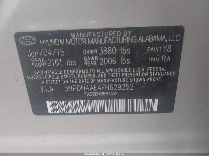 2015 HYUNDAI ELANTRA SE