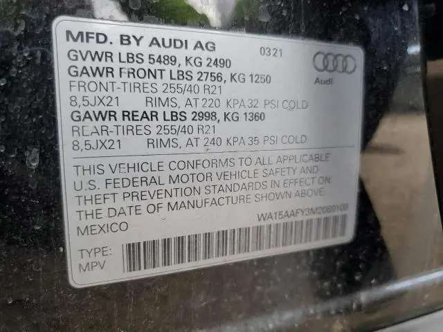 2021 AUDI Q5 SPORTBACK PREMIUM PLUS  